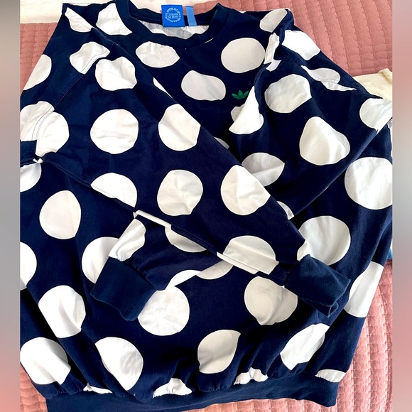 Adidas Skate Stan Smith Polka Dot Sweatshirt Size Large Rare - Picture 1 of 10